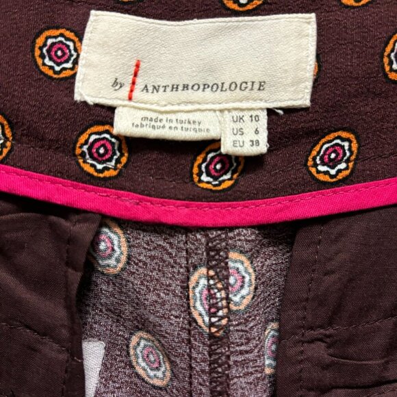 Anthropologie Womens Marsden Wide Leg Pants Size 6 Graphic Abstract Maroon - Picture 8 of 10